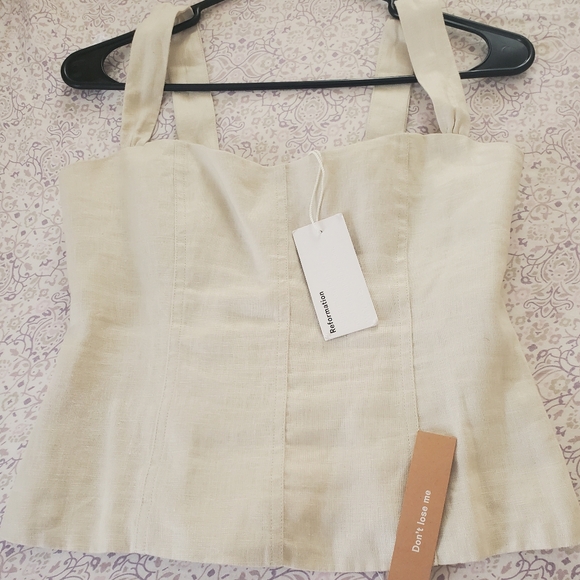 Reformation Garten Top, Cream, Size 6 - Picture 7 of 7